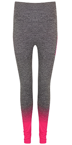 Gold's Gym UK Damen-Leggings GGLPNT133 Gradient Ombre Training Workout, nahtlos, hohe Taille, Rosa/Anthrazit, meliert, XS/S