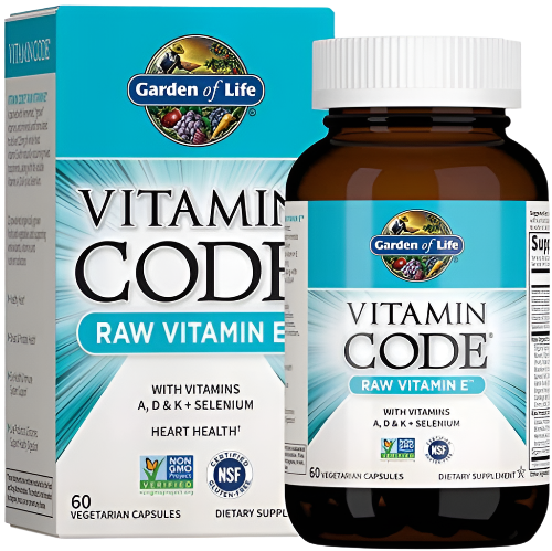 Garden of Life Vitamin Code Rohes Vitamin E – 60 Kapseln