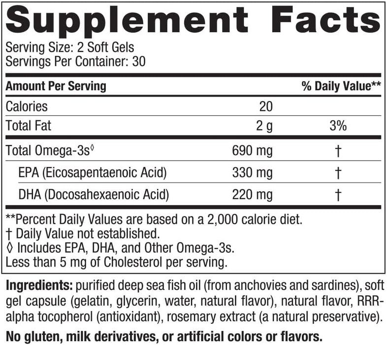 Nordic Naturals Omega-3, 690 mg Zitrone – 60 Kapseln