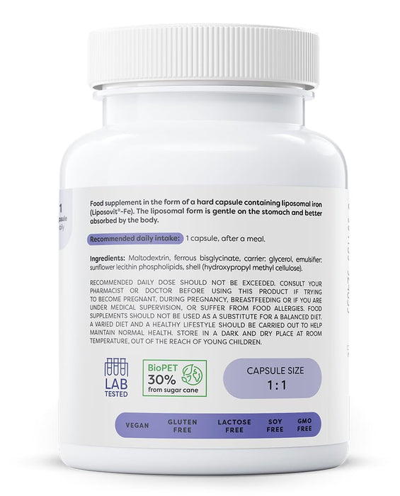 Osavi Liposomal Iron, 20mg - 60 vegan caps - Iron at MySupplementShop by OSAVI