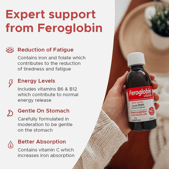 Vitabiotics Feroglobin Iron Liquid - 200ml - Energy & Mind at MySupplementShop by Vitabiotics