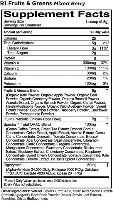 Rule One Fruits &greens, Mixed Berry 195g