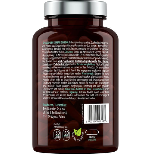 Korean Ginseng, 500mg - 90 caps - Health and Wellbeing at MySupplementShop by Essensey