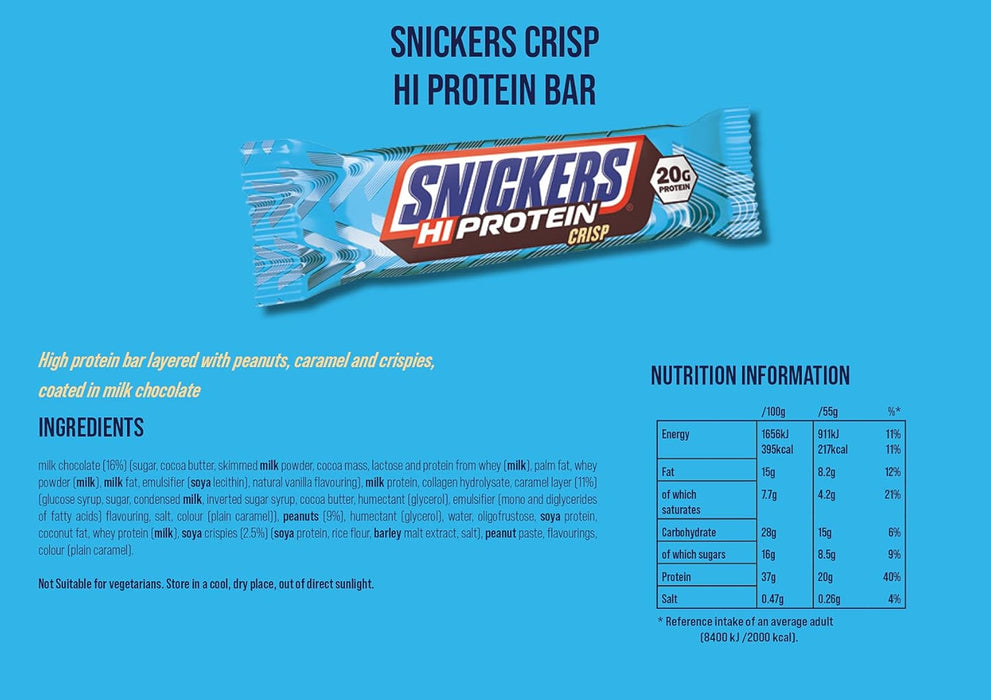 Snickers Hi-Protein Riegel 12 x 55g