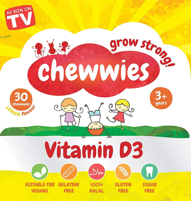 Chewwies Vitamin D3, Lemon - 30 chewwies | High-Quality Vitamin D | MySupplementShop.co.uk