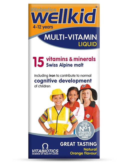 Vitabiotics WellKid Multi-Vitamin Liquid Natural Orange Flavour 4-12 Years - 150ml - Children at MySupplementShop by Vitabiotics