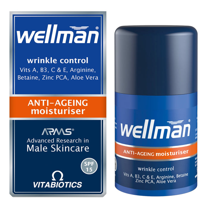 Vitabiotics Wellman Anti-Ageing Moisturiser SPF15 - 50ml - Skin at MySupplementShop by Vitabiotics