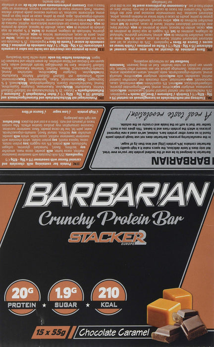 Stacker2 Europe Barbarian, Chocolate Caramel - 15 x 55g | High-Quality Bars | MySupplementShop.co.uk