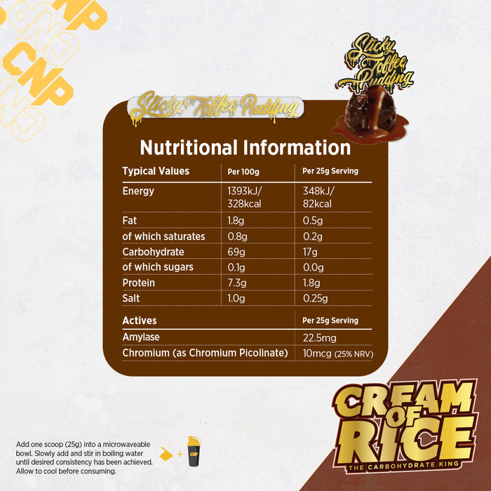CNP Cream of Rice - 2kg Tub, 80 Servings