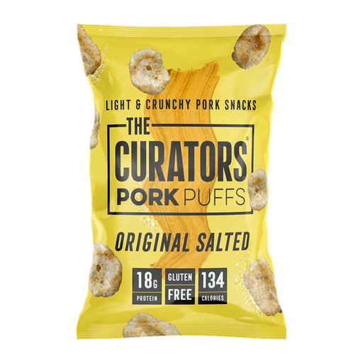 The Curators Pork Puffs 20x25g Original Salted | Premium Supplements at MySupplementShop.co.uk