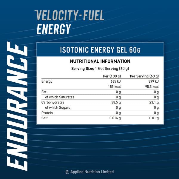 Applied Nutrition Endurance Velocity Gel Énergétique 20x60g Fruit Burst