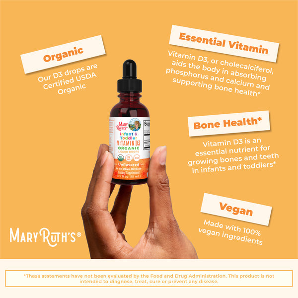 MaryRuth Organics Bio-Vitamin-D3-Flüssigkeitstropfen für Säuglinge und Kleinkinder – 15 ml.