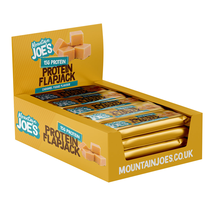 Mountain Joe's Protein Flapjack 16x60g Caramel Fudge: Muscle Fuel, Caramel Delight | Premium Snack Food Bar at MySupplementShop.co.uk