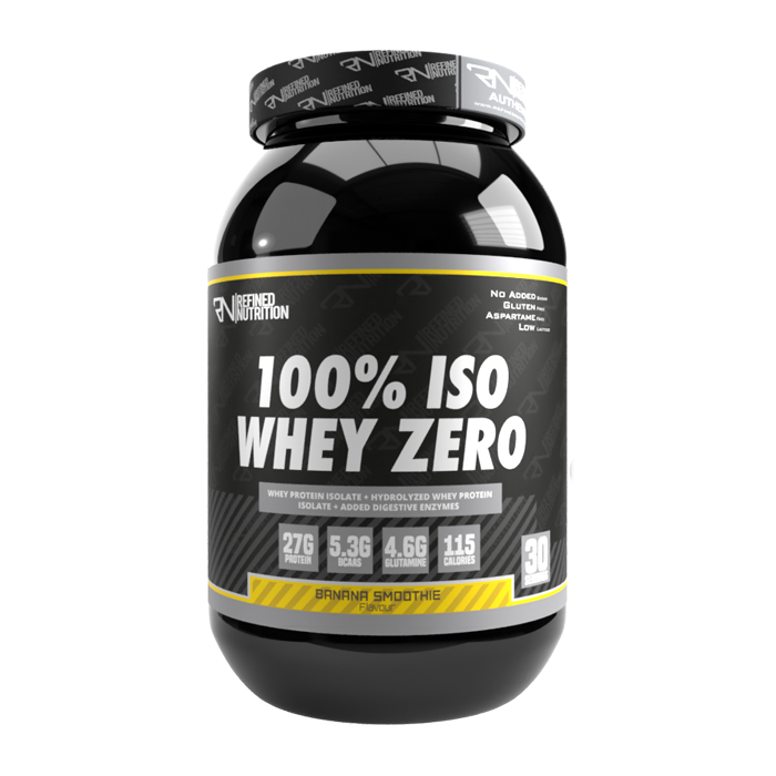 Refined Nutrition Refined 100% Iso Whey Zero 908g Banana Smoothie - Supplements at MySupplementShop by Refined Nutrition