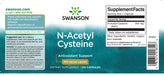 Swanson N-Acetyl Cysteine 600mg 100 Capsules - Amino Acids and BCAAs at MySupplementShop by Swanson