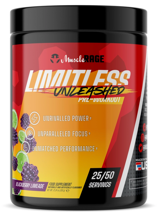 Muscle Rage Limitless Unleashed Pre-Workout by Muscle Rage: The Key to Unsurpassed Performance 350g
