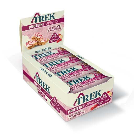 TREK Protein Flapjack 16x50g - White Choc & Raspberry - Sports Nutrition at MySupplementShop by Trek