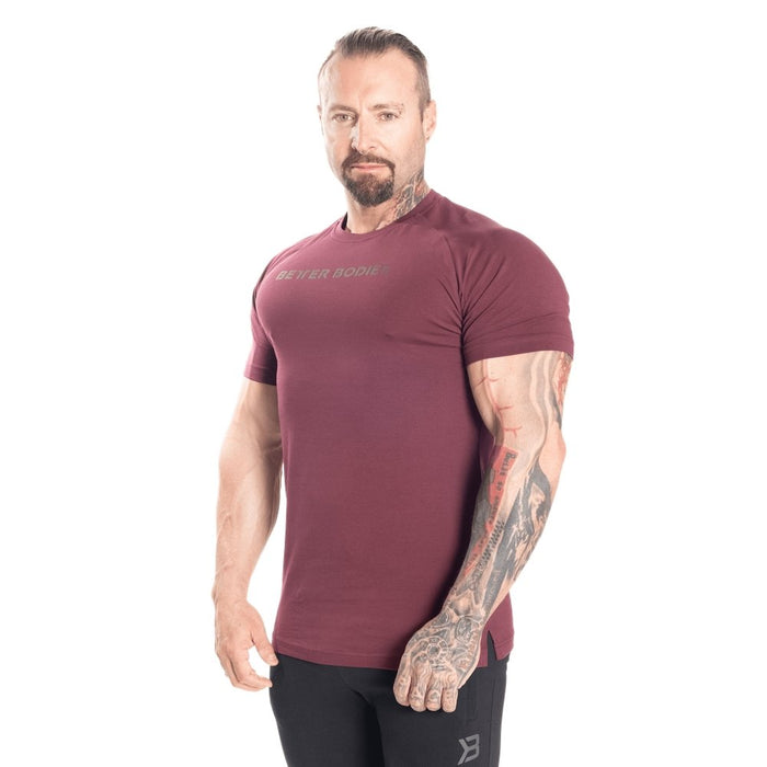 Better Bodies Gym Tapered Tee - Maroon - Small - Tapered Tee at MySupplementShop by Better Bodies