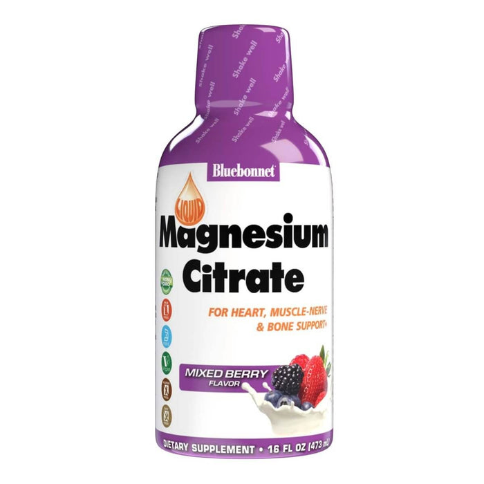 Bluebonnet Liquid Magnesium Citrate Mixed Berry 16 fl oz - Muscle Health at MySupplementShop by Bluebonnet Nutrition