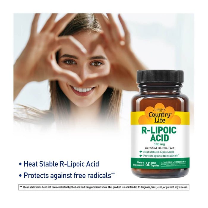 Country Life R-Lipoic Acid 100mg 60 Vegicaps | Premium Supplements at MYSUPPLEMENTSHOP