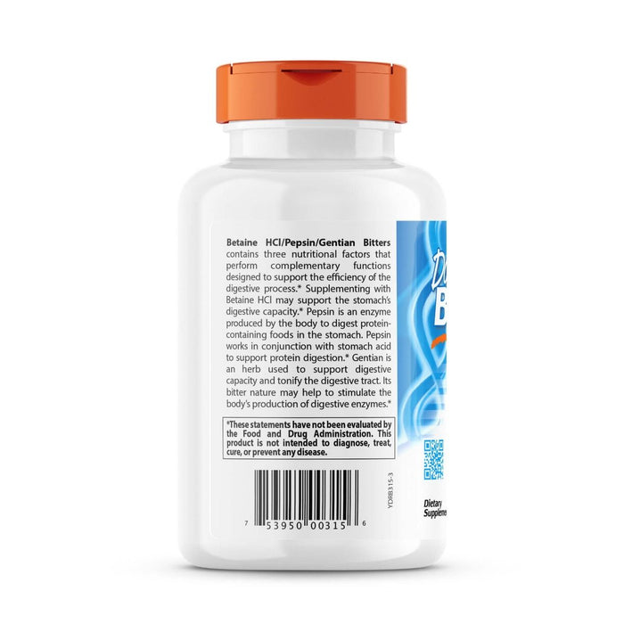 Doctor's Best Betaine HCL, Pepsin and Gentian Bitters 360 Capsules | Premium Supplements at MYSUPPLEMENTSHOP