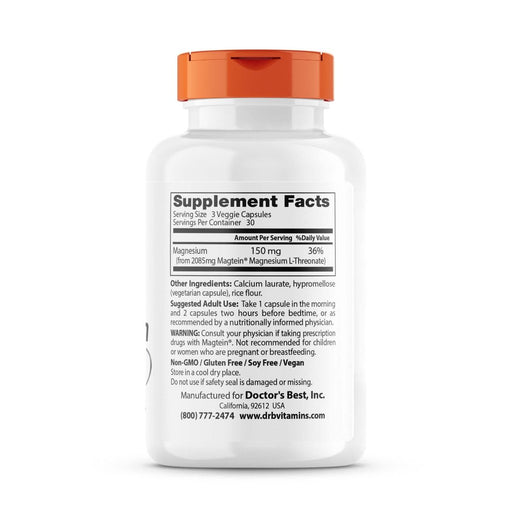 Doctor's Best Brain Magnesium with Magtein 50 mg 90 Veggie Capsules | Premium Supplements at MYSUPPLEMENTSHOP