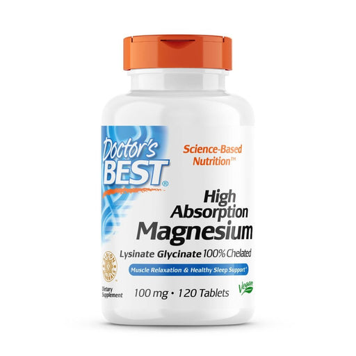 Doctor's Best High Absorption Magnesium 100 mg 120 Tablets - Vitamins & Minerals at MySupplementShop by Doctor's Best