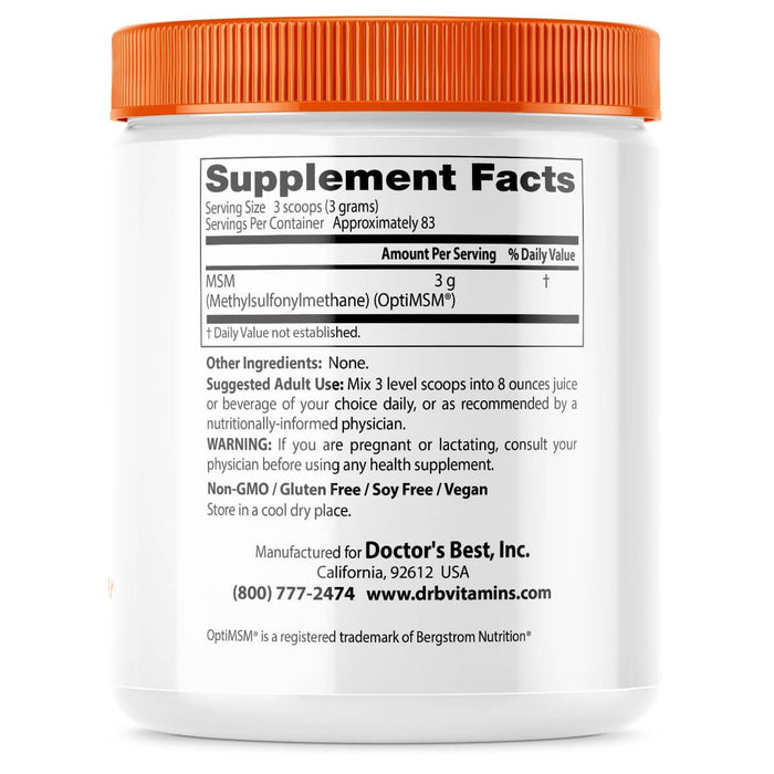 Doctor's Best MSM Powder with OptiMSM 8.8 oz (250 g) | Premium Supplements at MYSUPPLEMENTSHOP