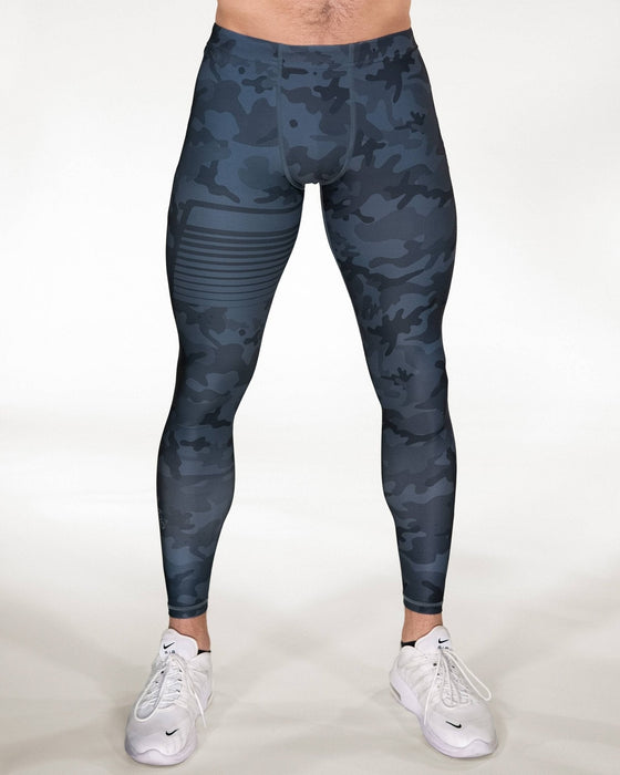 Gavelo Sniper Blue Camo Compression Pants - Compression Pants at MySupplementShop by Gavelo