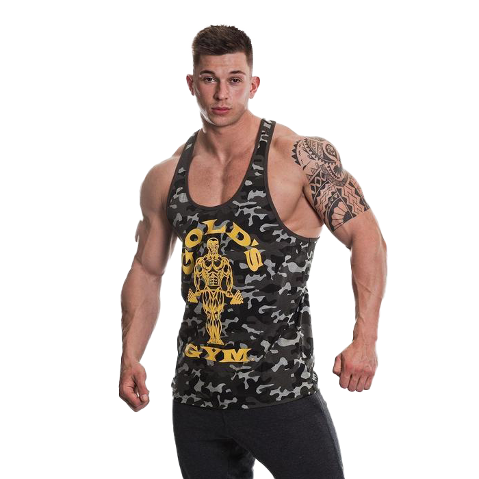 Golds Gym Stringer Joe Premium Vest Camo Black