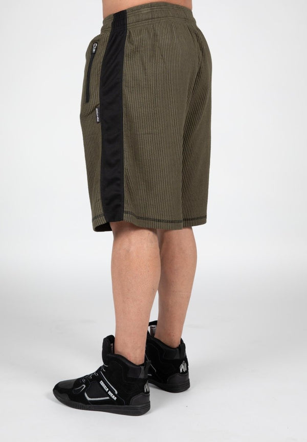 Gorilla Wear Augustine Old School Shorts - Army Green - Small/Medium - Shorts at MySupplementShop by Gorilla Wear