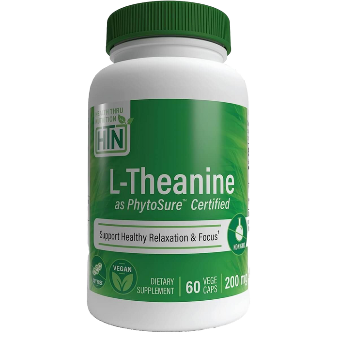 Health Thru Nutrition L-Theanine (as PhytoSure) 200mg 60 Veggie Capsules