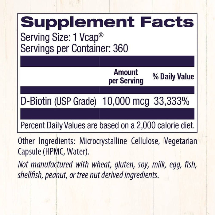 Healthy Origins Biotin 10,000mcg 360 Veggie Capsules | Premium Supplements at MYSUPPLEMENTSHOP