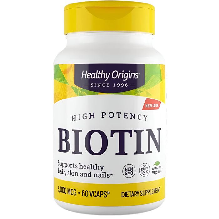 Healthy Origins Biotin 5,000mcg 60 Veggie Capsules