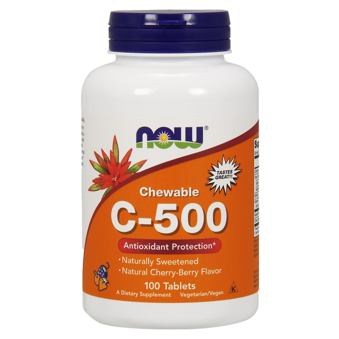 NOW Foods Vitamin C-500 Chewable, Cherry-Berry - 100 tabs