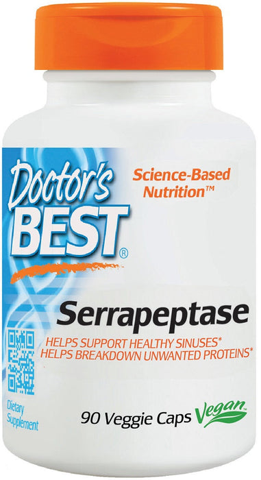 Doctor's Best Serrapeptase, 40 000 SPU - 90 vcaps | High-Quality Health and Wellbeing | MySupplementShop.co.uk