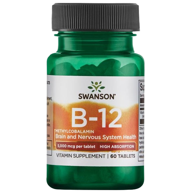 Swanson Vitamin B-12 Methylcobalamin, 5000mcg High Absorption - 60 tabs