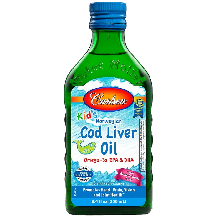 Carlson Labs Kid's Cod Liver Oil, 550mg Bubble Gum - 250 ml.