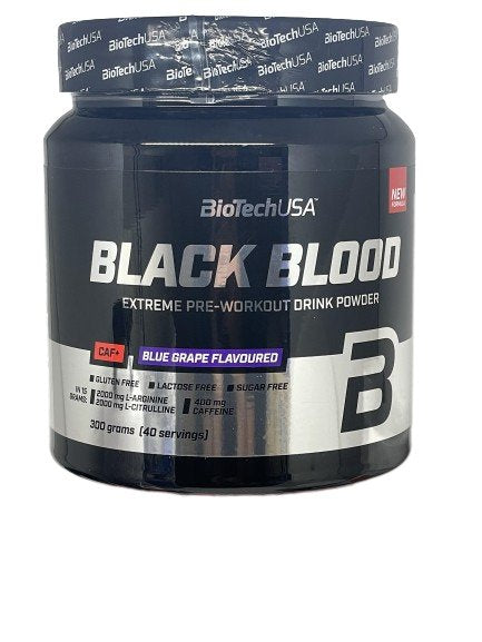 BioTechUSA Black Blood CAF+ Blue Grape 300g at the cheapest price at MYSUPPLEMENTSHOP.co.uk