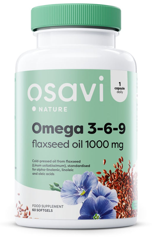 Osavi Omega 3-6-9 Flaxseed Oil, 1000mg - 60 softgels Best Value Sports Supplements at MYSUPPLEMENTSHOP.co.uk