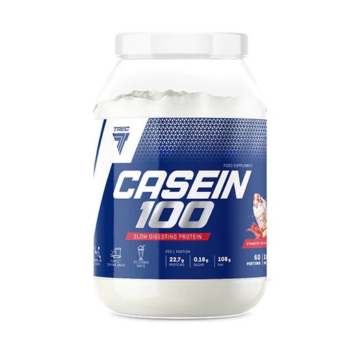 Trec Nutrition Casein 100, Strawberry - 1800g