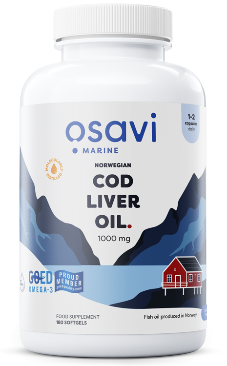 Osavi Norwegian Cod Liver Oil Softgels, 1000mg (Lemon) - 180 softgels - Sports Supplements at MySupplementShop by Osavi