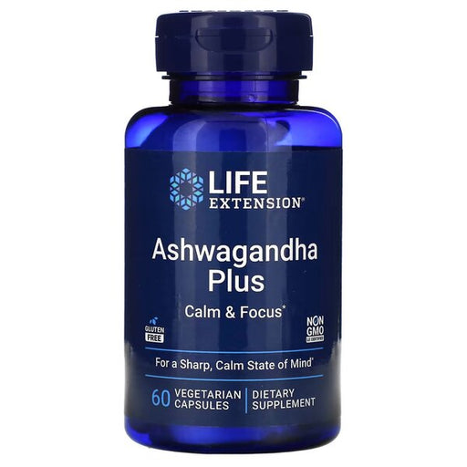 Life Extension Ashwagandha Plus Calm & Focus - 60 vcaps Best Value Sports Supplements at MYSUPPLEMENTSHOP.co.uk