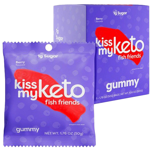 Kiss My Keto Fish Friends Keto Gummies, Berry - 6 x 50g