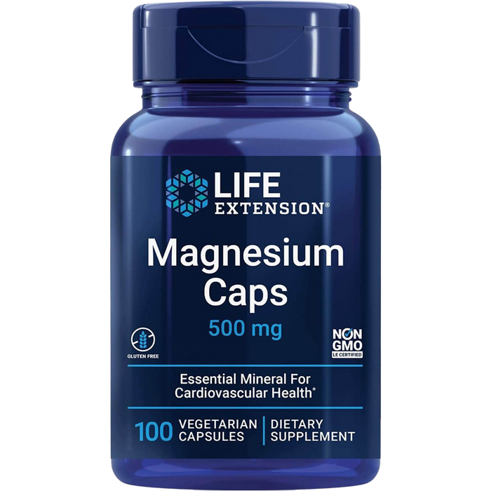 Life Extension Magnesium Caps 500 mg 100 Vegetarian Capsules