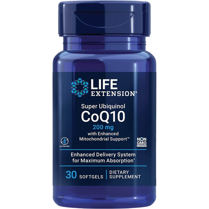 Life Extension Super Ubiquinol CoQ10 with Enhanced Mitochondrial Support 200 mg 30 Softgels