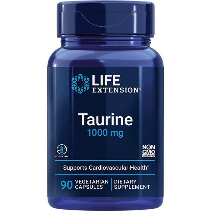 Life Extension Taurine 1000mg 90 Vegetarian Capsules - Amino Acids and BCAAs at MySupplementShop by Life Extension