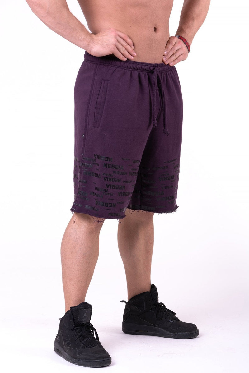 Nebbia Raw Hem Street Shorts 151 - Burgundy