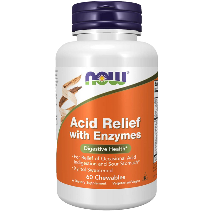 Now Foods Acid Relief with Enzymes 60 Chewables