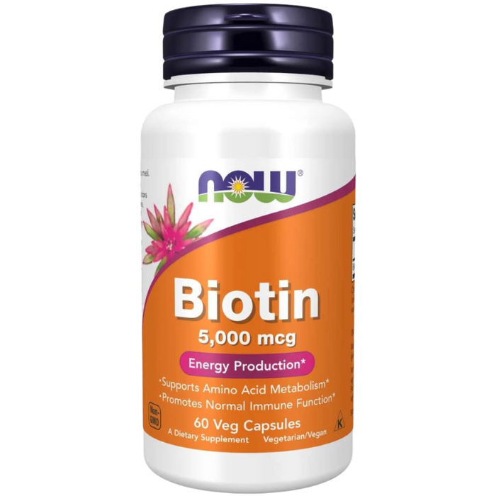 NOW Foods Biotin, 5000 mcg – 60 Kapseln